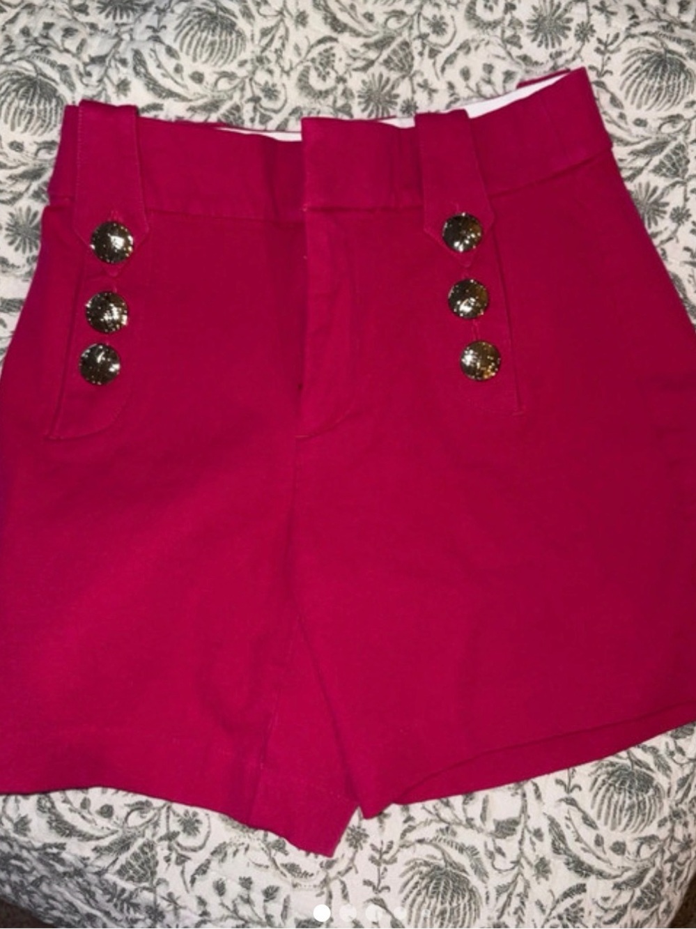Lilly Pulitzer Hot Pink High-Waist Button-Accent Shorts